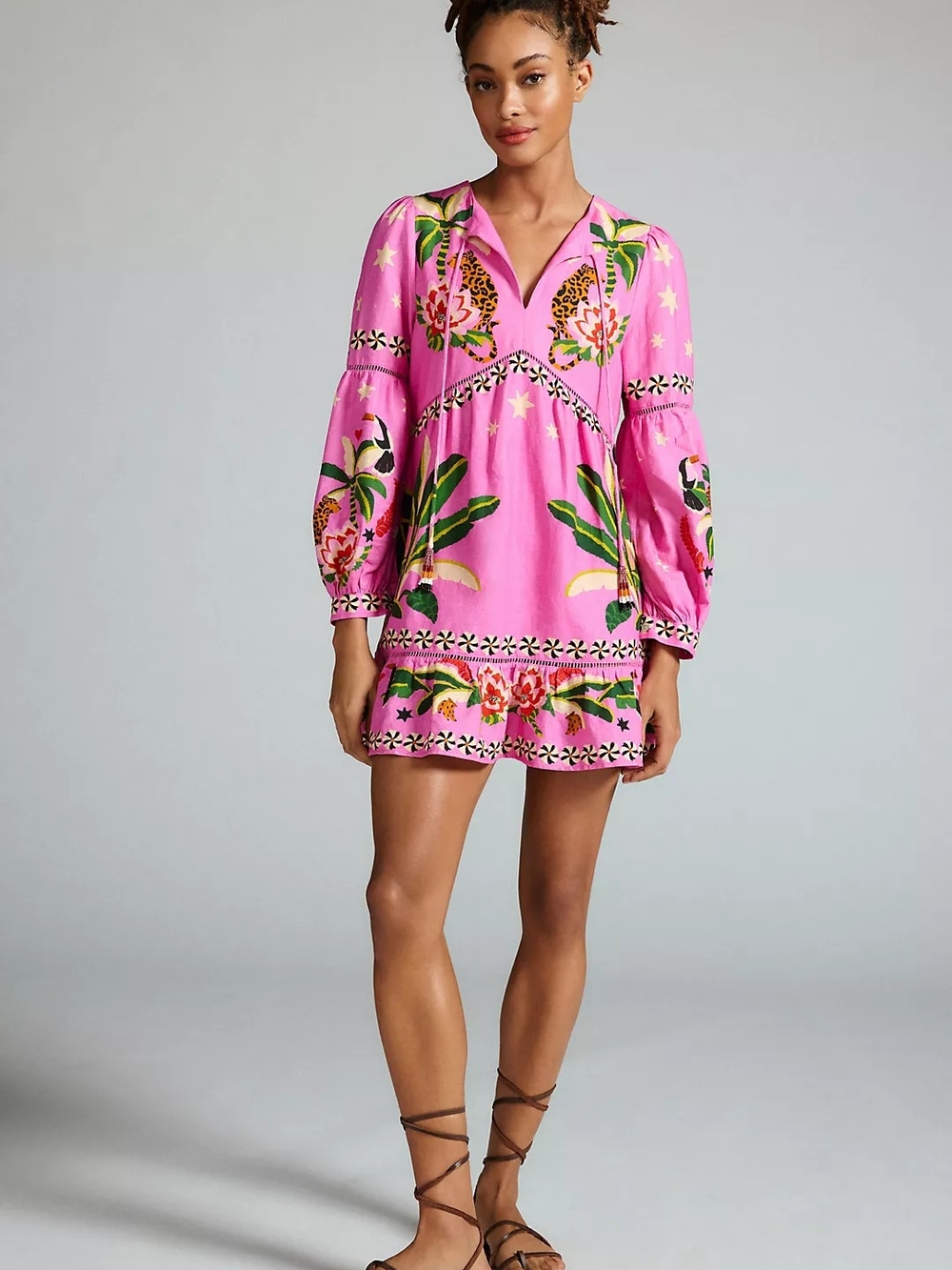Farm Rio Leopard Forest Mini Dress